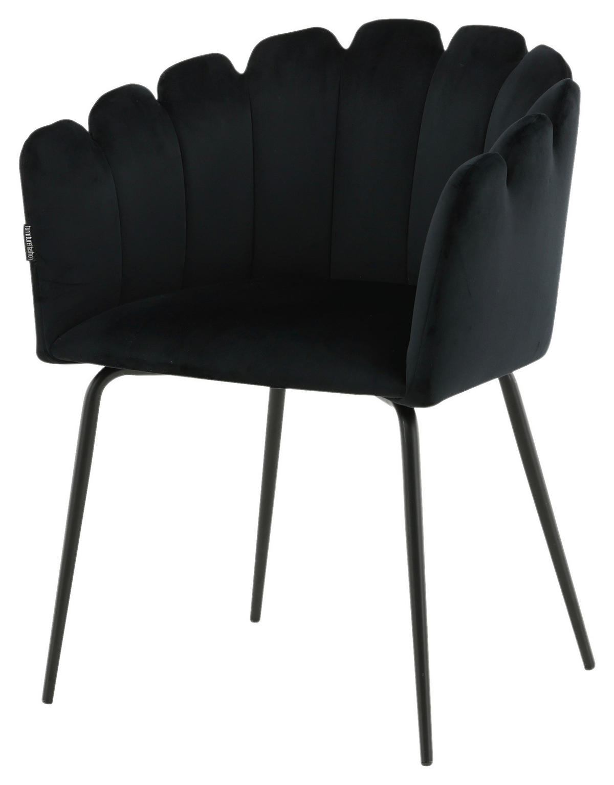 STOL stål sammet  - svart, Design, metall/textil (61/76.56/54cm) - Livetastic