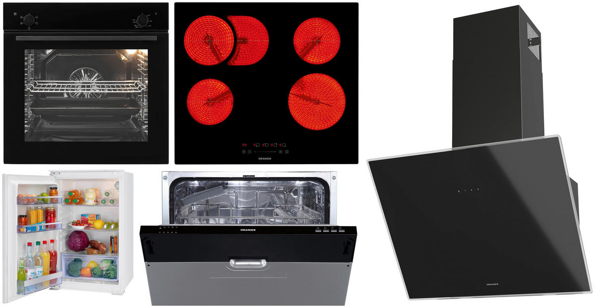 ELEKTROGERÄTESET GFS100  - Schwarz, Basics, Glas/Metall - Oranier