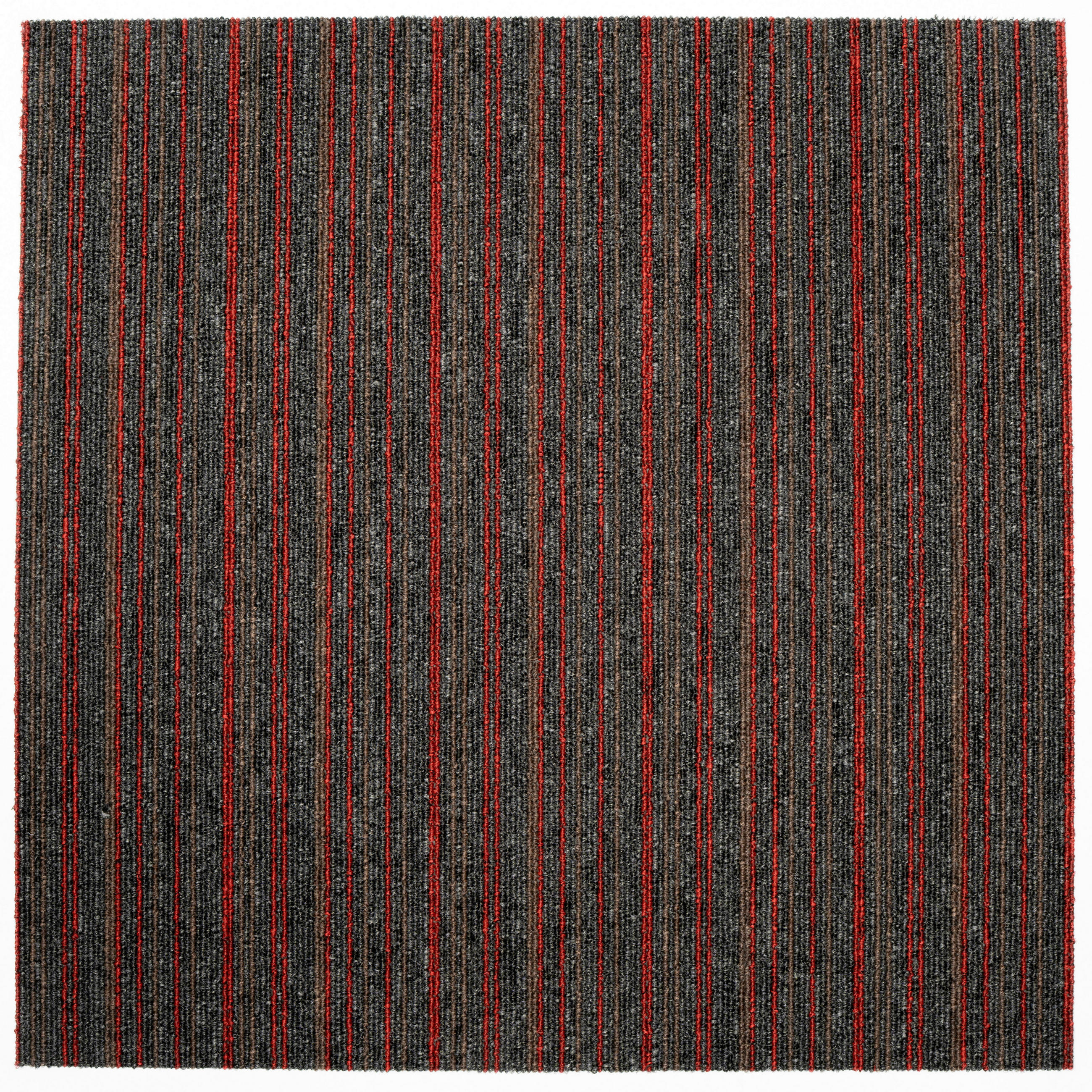 XXXLutz Teppichfliese Astra Stripe 520 Grau, Rot 50x50 cm