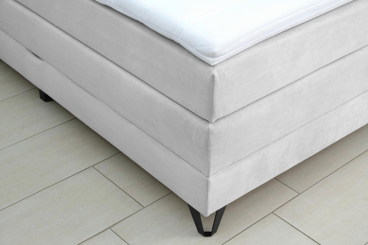 BOXSPRINGBETT 160/200 cm  in Weiß  - Schwarz/Weiß, KONVENTIONELL, Textil/Metall (160/200cm) - Carryhome