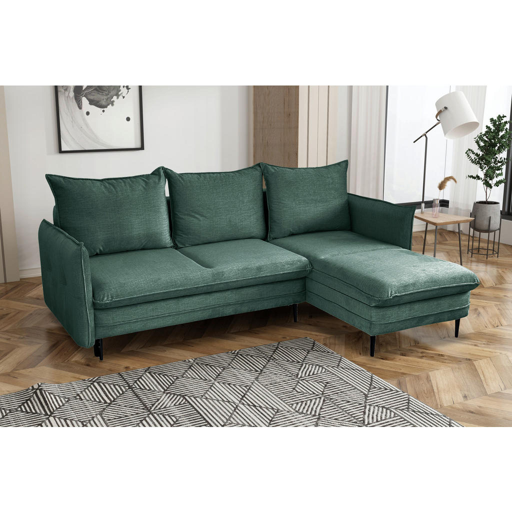 Thumbnail - Mid.you Ecksofa, Mintgrün, Textil, 3-Sitzer, Füllung: Polyurethan (PUR),Polyurethan (Pur), seitenverkehrt montierbar, L-...