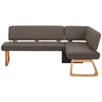 ECKBANK 208/155 cm Webstoff, Mikrofaser Grau Eiche vollmassiv   - Grau, KONVENTIONELL, Holz/Textil (208/155cm) - Venda