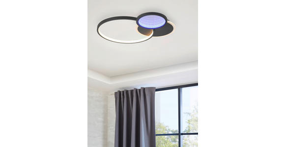 LED-DECKENLEUCHTE 55/45/7,5 cm - Schwarz, LIFESTYLE, Kunststoff/Metall (55/45/7,5cm) - Novel