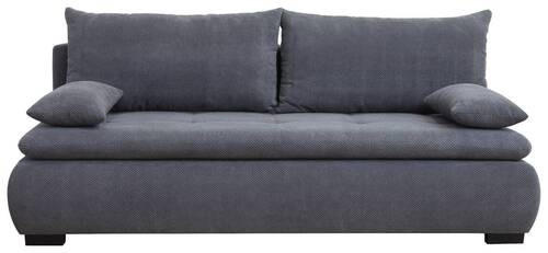SCHLAFSOFA in Webstoff, Plüsch Grau  - Schwarz/Grau, Konventionell, Textil (203/72-96/98cm) - Novel