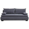 SCHLAFSOFA in Webstoff, Plüsch Grau  - Schwarz/Grau, Konventionell, Textil (203/72-96/98cm) - Novel