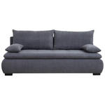 SCHLAFSOFA Webstoff, Plüsch Grau  - Schwarz/Grau, KONVENTIONELL, Textil (203/72-96/98cm) - Novel