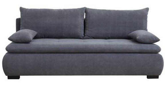 SCHLAFSOFA Webstoff, Plüsch Grau - Schwarz/Grau, KONVENTIONELL, Textil (203/72-96/98cm) - Novel