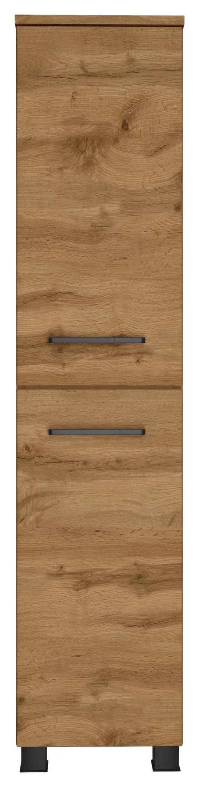 MIDI SKŘÍŇKA, barvy dubu, 30/130/35 cm - černá/barvy dubu, Moderní, kov/kompozitní dřevo (30/130/35cm) - Held