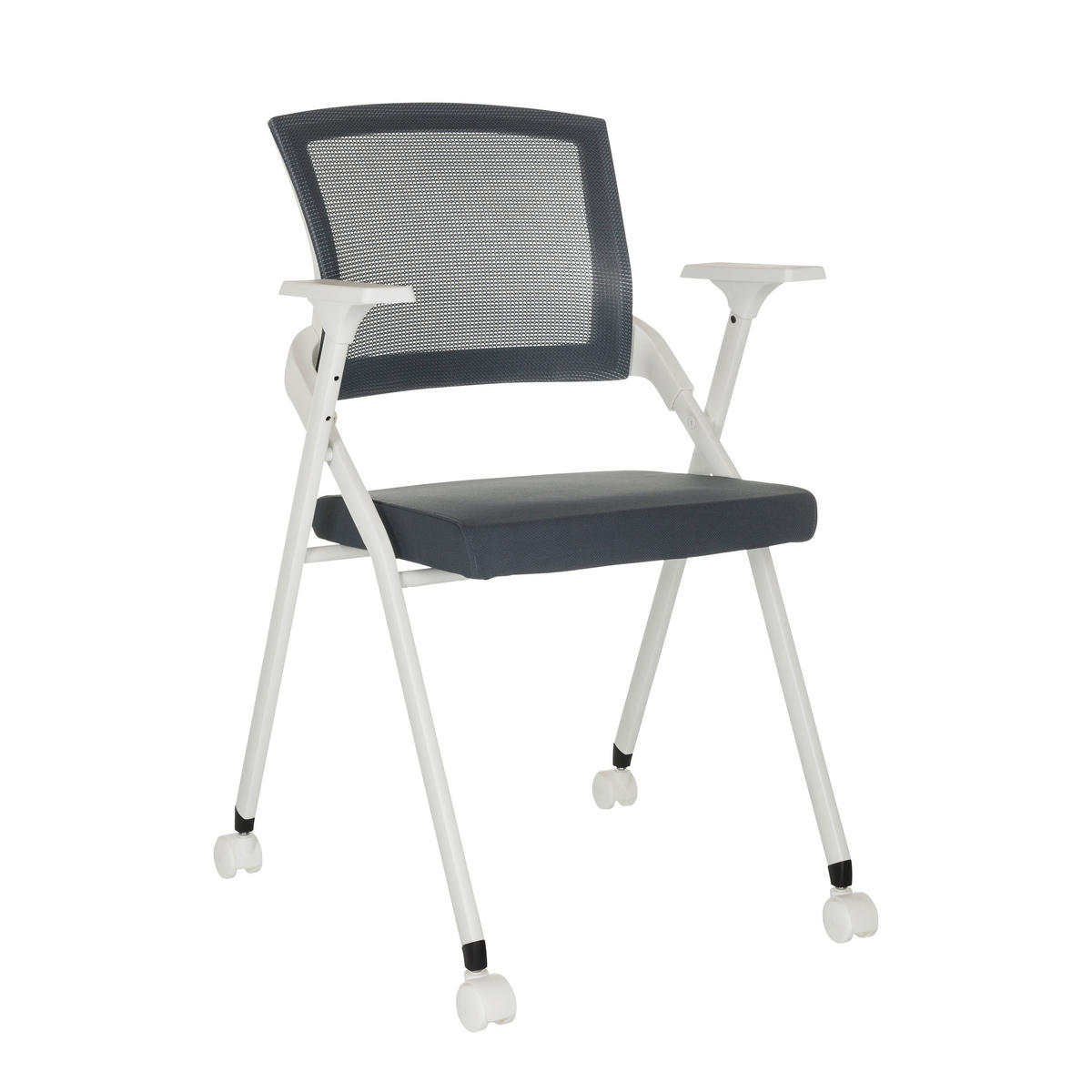 BESUCHERSTUHL Grau  - Weiß/Grau, Basics, Kunststoff/Textil (61/98/58cm) - MID.YOU