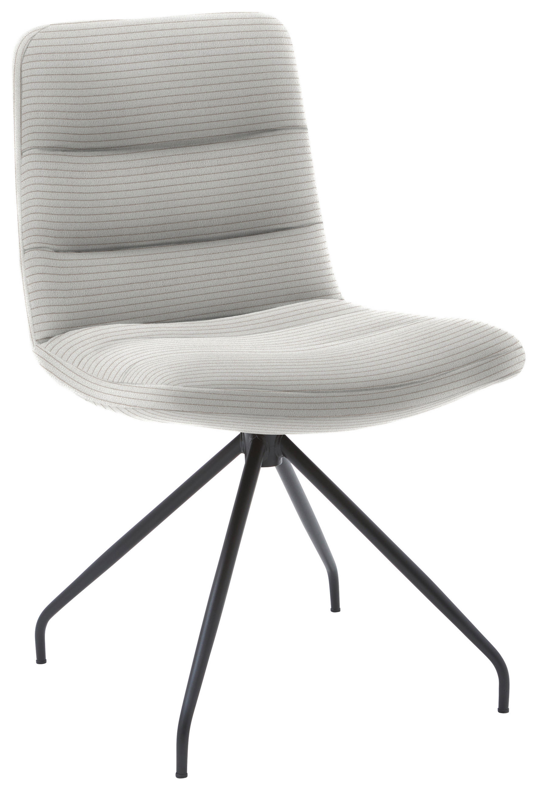 STUHL  in Cord Textil  - Greige/Schwarz, Design, Textil/Metall (52/88/66cm) - Dieter Knoll
