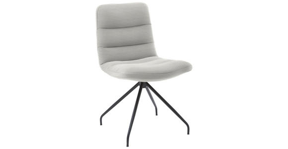 STUHL  in Cord Textil  - Greige/Schwarz, Design, Textil/Metall (52/88/66cm) - Dieter Knoll