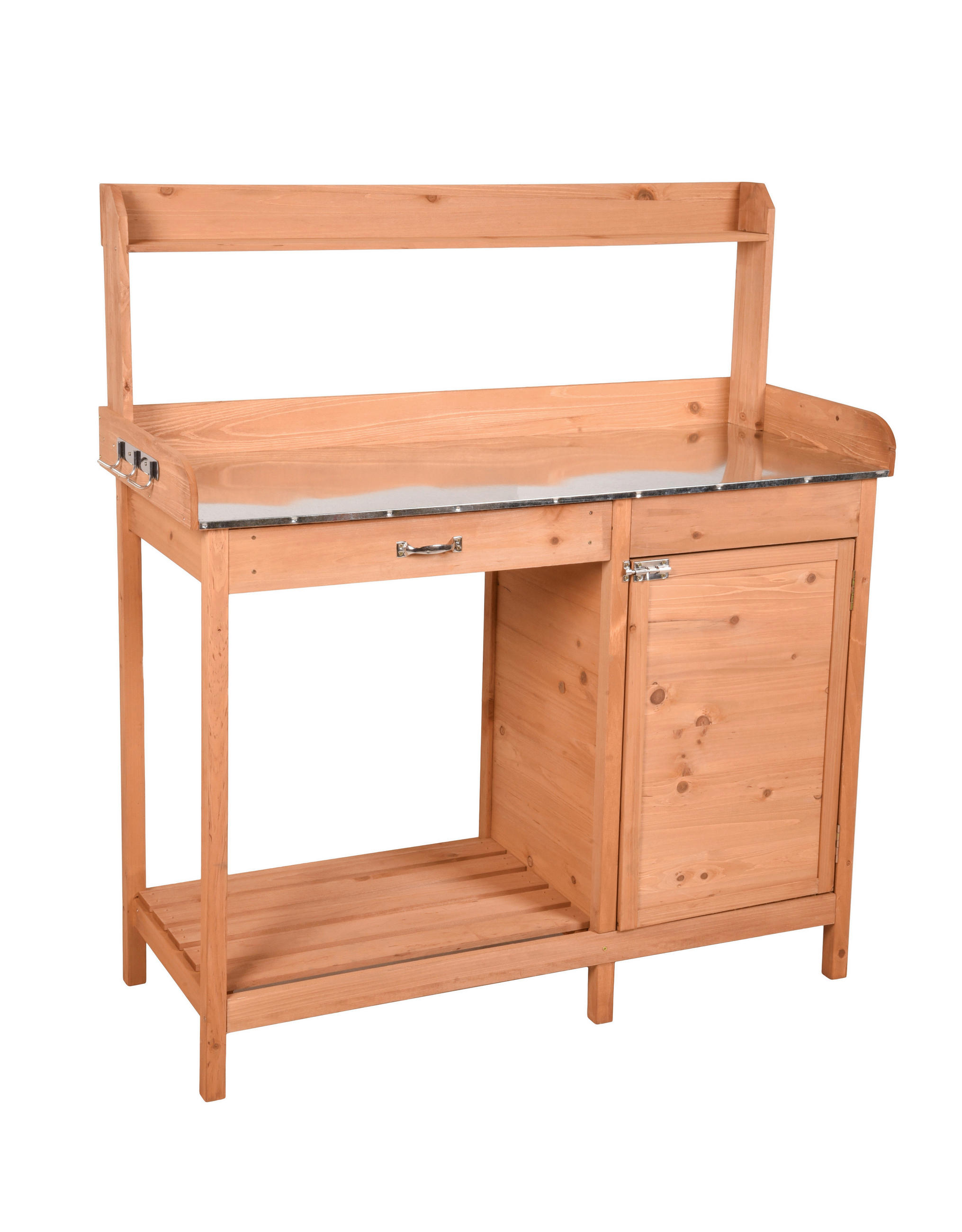 PFLANZTISCH  - Silberfarben/Braun, MODERN, Holz/Metall (45,5/125/112,3cm) - Gardenson