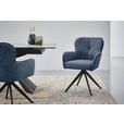 ARMLEHNSTUHL  in Eisen Webstoff  - Blau/Schwarz, Design, Textil/Metall (62/88/65cm) - Novel