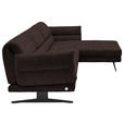 ECKSOFA  in Flachgewebe Braun  279-327/176-217 cm  - Schwarz/Braun, Design, Textil/Metall (279-327/176-217cm) - Dieter Knoll