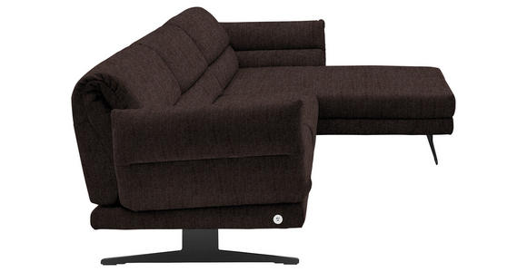 ECKSOFA  in Flachgewebe Braun  279-327/176-217 cm  - Schwarz/Braun, Design, Textil/Metall (279-327/176-217cm) - Dieter Knoll