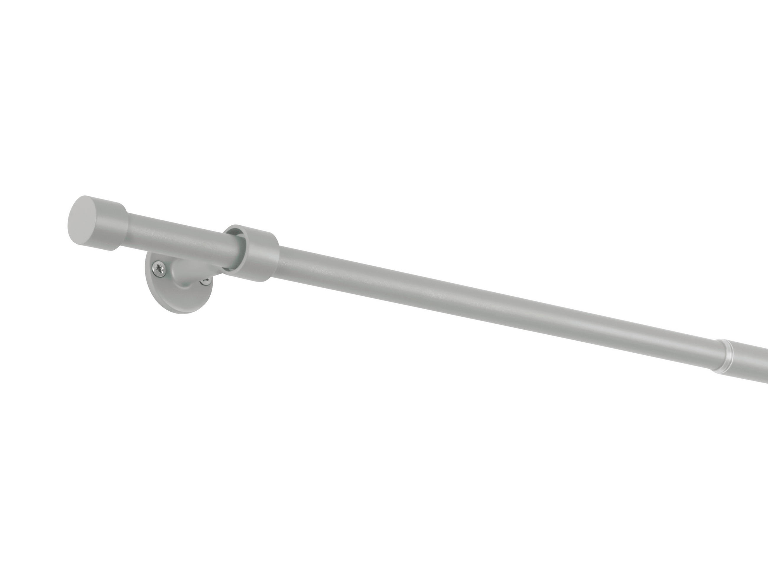 TYČ NA ZÁVĚSY S PŘÍSLUŠENSTVÍ   - šedá, Basics, kov (210/8/3,3cm) - Homeware