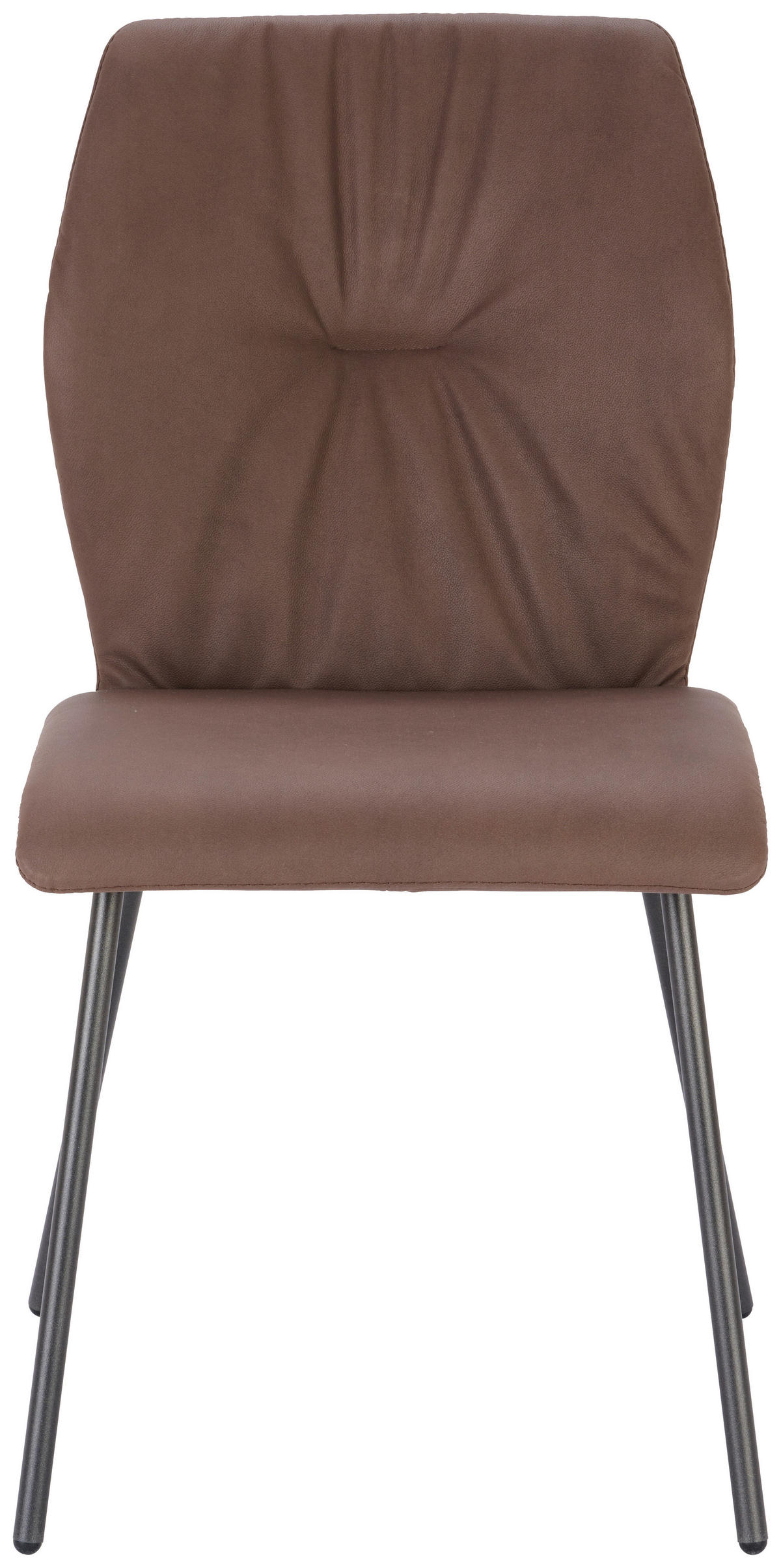 STUHL  in Stahl Echtleder pigmentiert  - Anthrazit/Dunkelbraun, Design, Leder/Metall (49/89/59cm) - Bert Plantagie