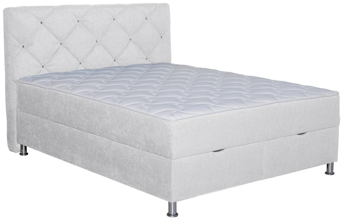 BOXBETT 180/200 cm  in Naturfarben  - Chromfarben/Naturfarben, Design, Kunststoff/Textil (180/200cm) - Boxxx