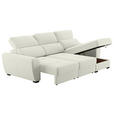 ECKSOFA  in Velours Creme  - Creme/Schwarz, KONVENTIONELL, Kunststoff/Textil (285/177cm) - Carryhome