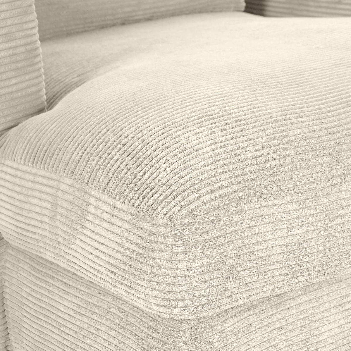 XXL-SESSEL Cord Creme    - Creme/Schwarz, ROMANTIK / LANDHAUS, Kunststoff/Textil (120/67/140cm) - Landscape