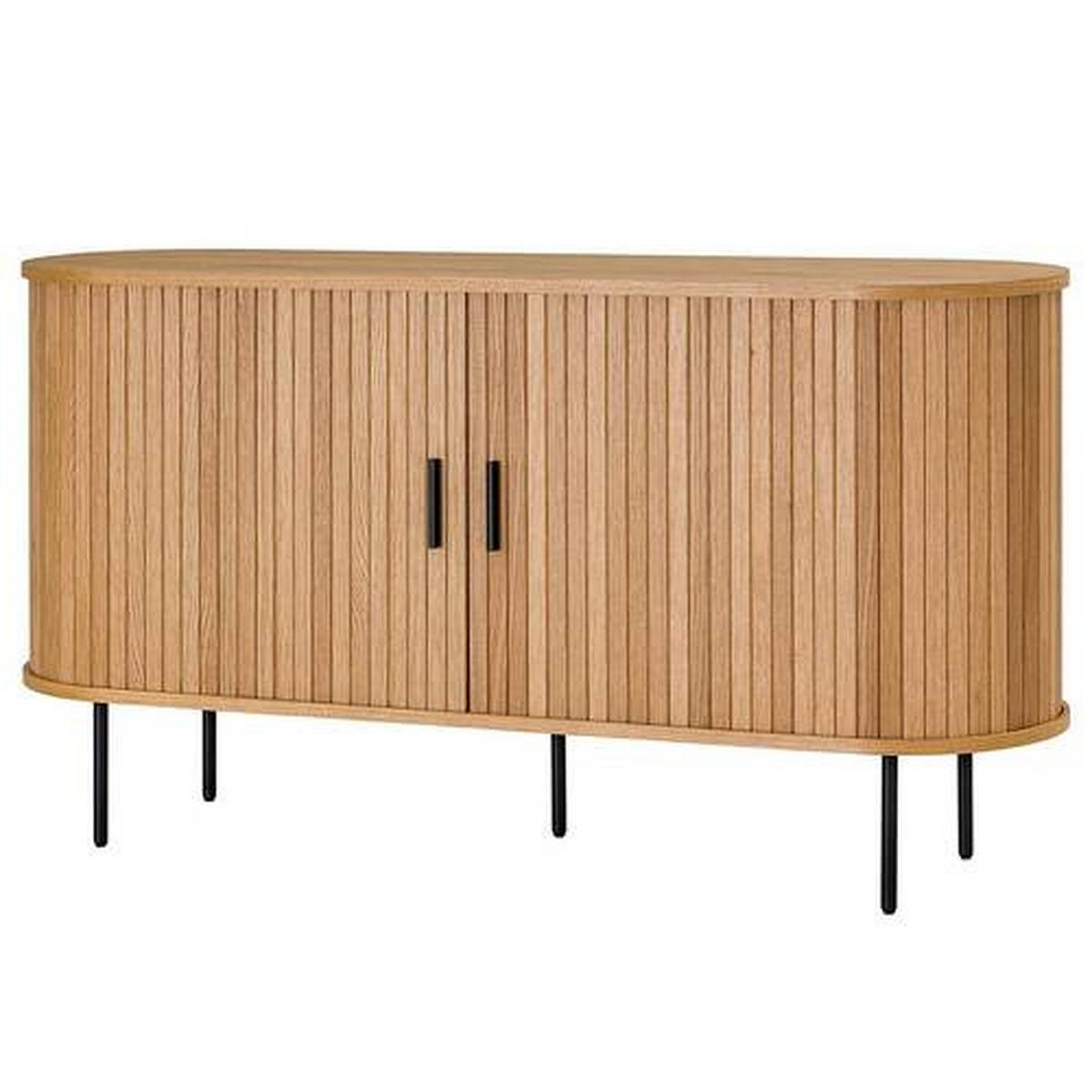 SIDEBOARD svart, ekfärgad  140/76/40 cm  - svart/ekfärgad, Lifestyle, metall/trämaterial (140/76/40cm)
