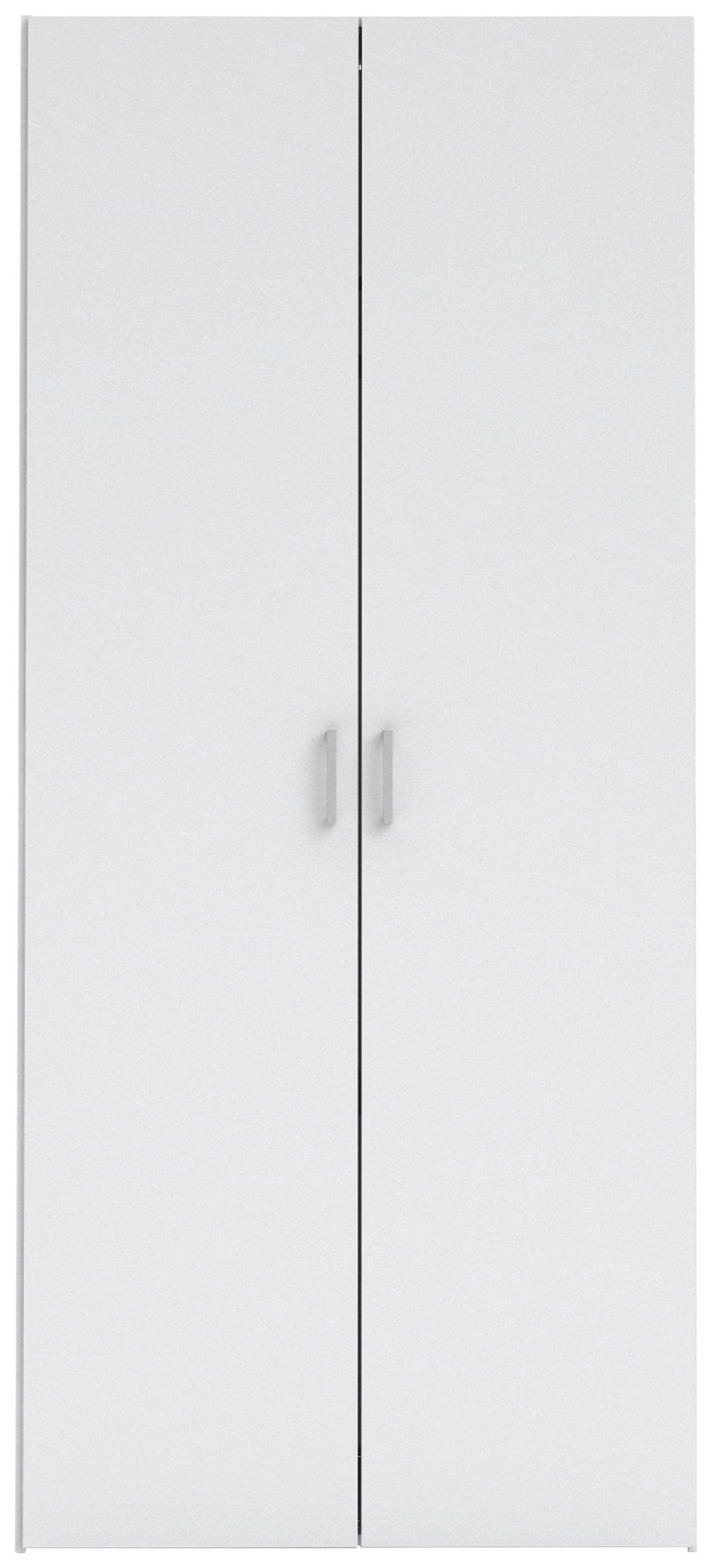 KLEIDERSCHRANK in Weiss  - Weiss/Silberfarben, Basics, Holzwerkstoff/Metall (77,6/175,4/49,5cm) - MID.YOU