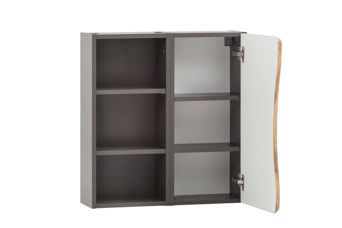 HÄNGESCHRANK 60/64/20 cm  - Eiche Wotan/Graphitfarben, Natur, Holzwerkstoff (60/64/20cm) - Xora
