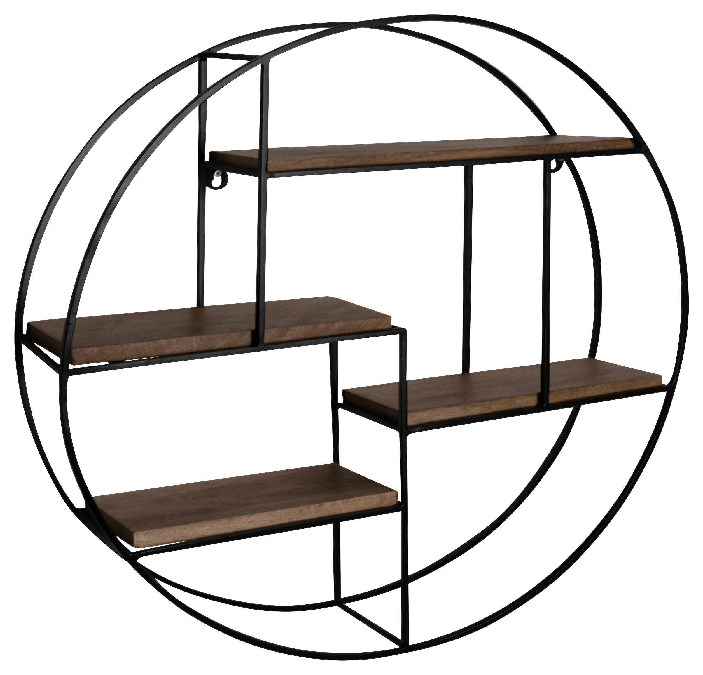 WANDREGAL  - Schwarz, Design, Holz/Metall (70/70/18cm) - MID.YOU
