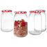 EINMACHGLAS-SET, 4ST, 0,948L - Transparent/Rot, Glas/Metall (0,948l) EINMACHGLAS-SET, 4ST, 0,948L - Transparent/Rot, Glas/Metall (0,948l)