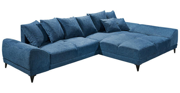 ECKSOFA Dunkelblau Webstoff  - Schwarz/Dunkelblau, KONVENTIONELL, Kunststoff/Textil (310/185cm) - Carryhome