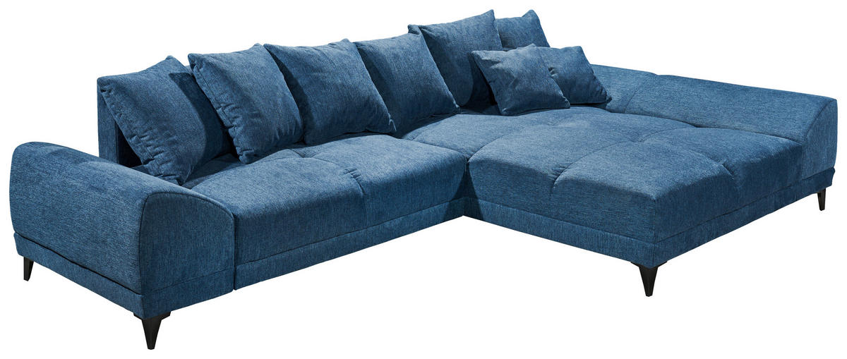 HÖRNSOFFA i vävt tyg mörkblå  - svart/mörkblå, Klassisk, textil/plast (310/185cm) - MID.YOU