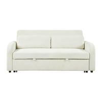 SCHLAFSOFA Cord Creme  - Creme/Schwarz, Design, Kunststoff/Textil (193/86/90cm) - MID.YOU