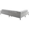 ECKSOFA Grau Cord  - Schwarz/Grau, Design, Textil/Metall (216/321cm) - Hom`in