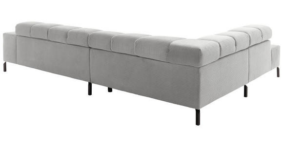ECKSOFA Grau Cord  - Schwarz/Grau, Design, Textil/Metall (216/321cm) - Hom`in