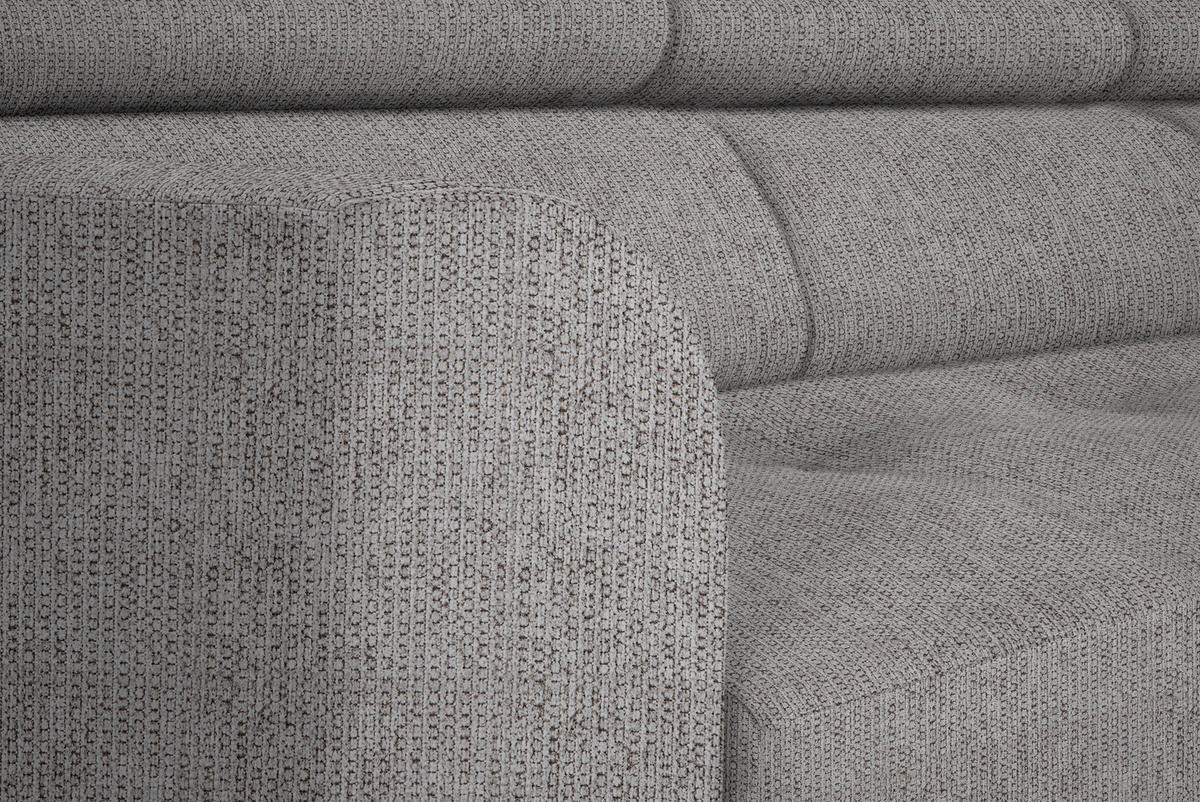 ECKSOFA in Webstoff Taupe  - Taupe/Schwarz, Design, Textil/Metall (280/205cm) - MID.YOU
