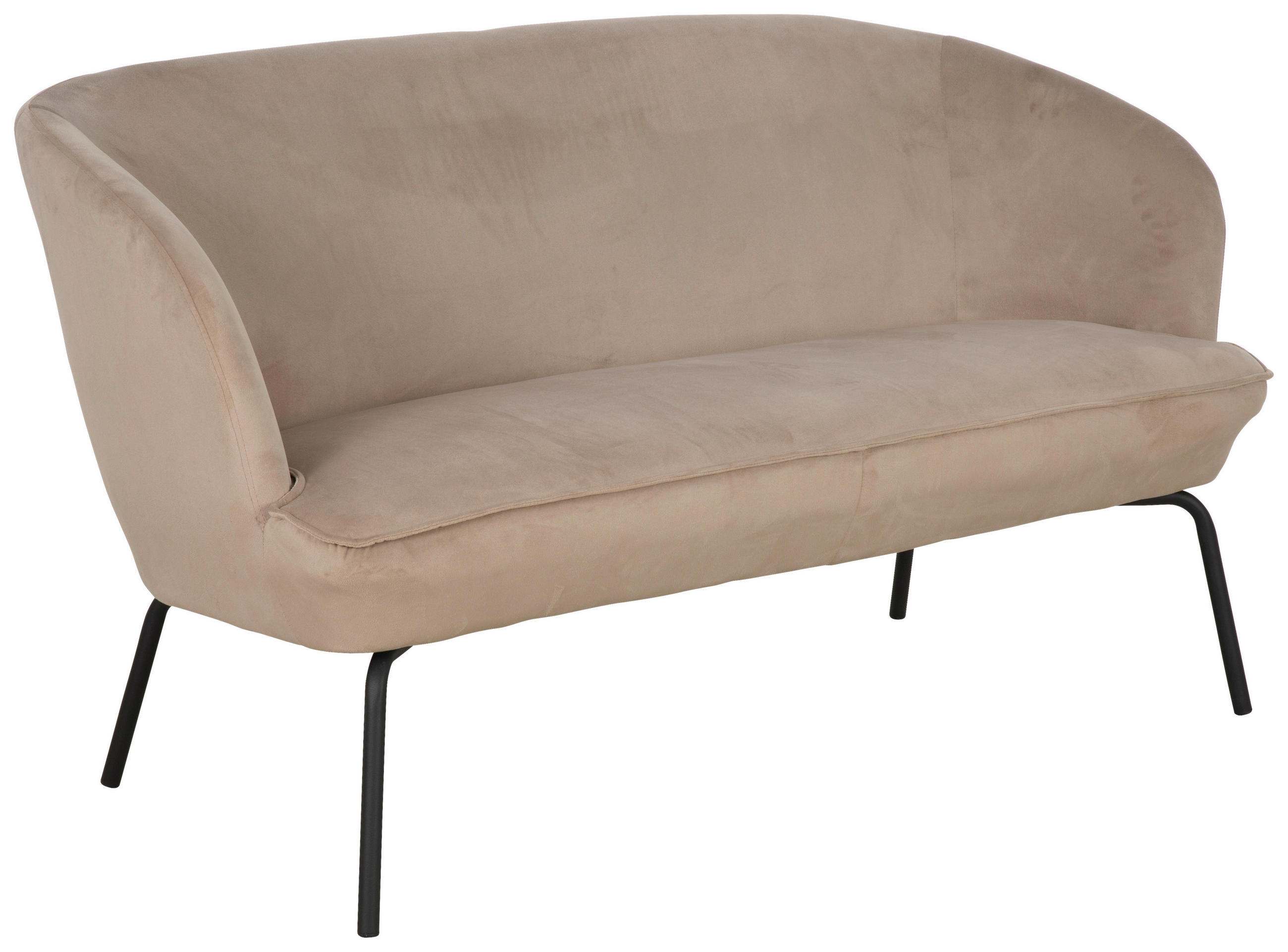 KÜCHENSOFA  - Taupe/Schwarz, MODERN, Textil/Metall (148/77/73cm) - P & B