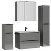 BADEZIMMER 5-teilig  in 141 cm  - Schieferfarben/Schwarz, MODERN, Holzwerkstoff/Stein (141cm) - Nobilia