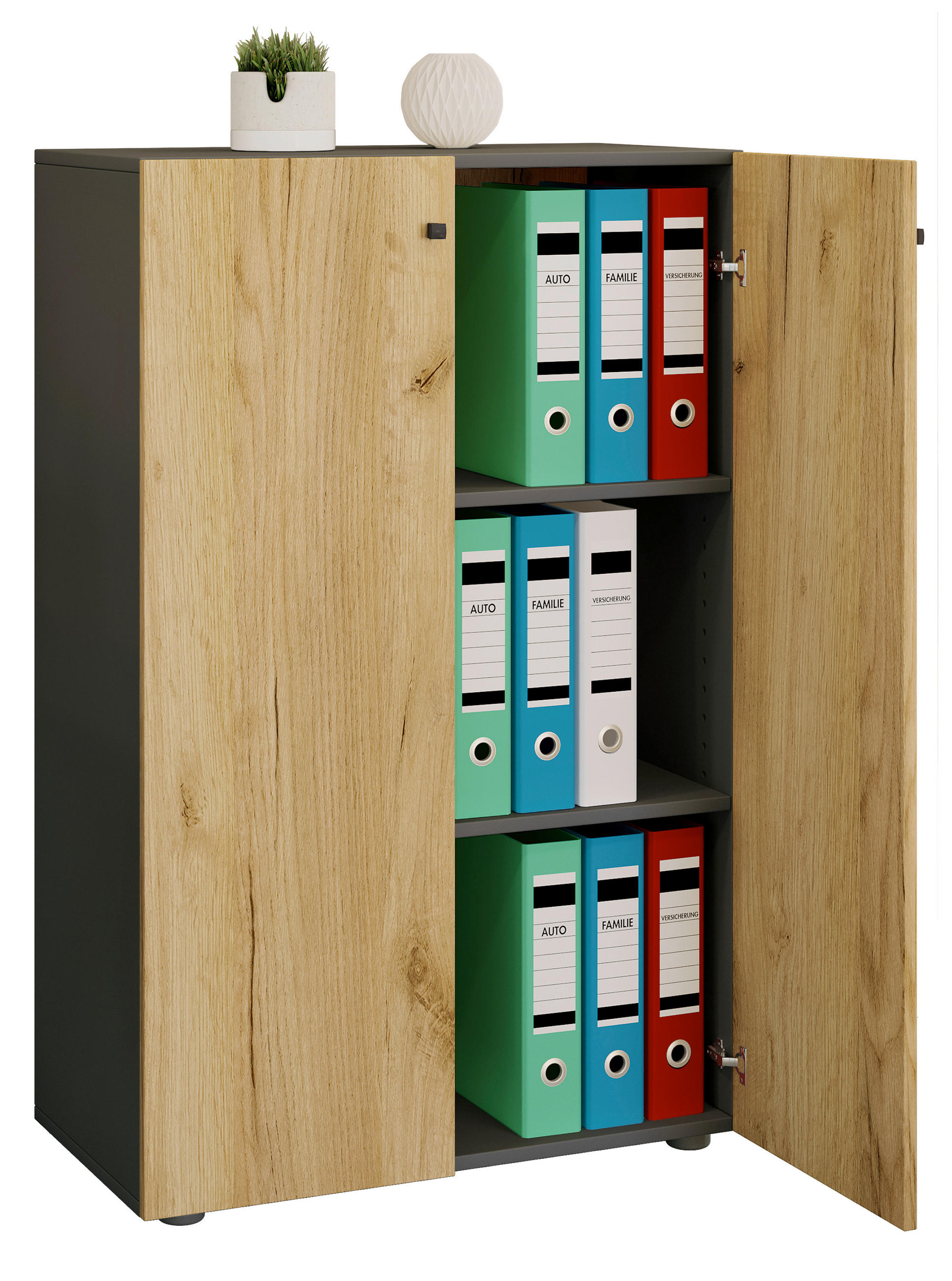 AKTENSCHRANK Anthrazit, Honigeiche  - Honigeiche/Anthrazit, Design (70/110/39cm) - MID.YOU