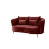 2-SITZER-SOFA Velours Koralle  - Koralle/Schwarz, MODERN, Textil/Metall (179/85/101cm) - Livetastic
