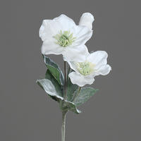 KUNSTBLUME - Weiss/Grün, Basics, Kunststoff/Textil (34cm)