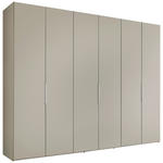 DREHTÜRENSCHRANK 298/222/63 cm,  in Sandfarben, 6-türig  - Sandfarben/Alufarben, Design, Holzwerkstoff/Metall (298/222/63cm) - Dieter Knoll