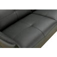 2-SITZER-SOFA  in Echtleder Schwarz   - Schwarz, Design, Leder/Metall (191/98/101cm) - Novel