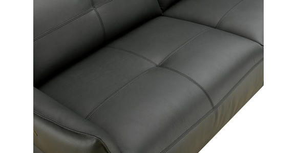 2-SITZER-SOFA  in Echtleder Schwarz   - Schwarz, Design, Leder/Metall (191/98/101cm) - Novel