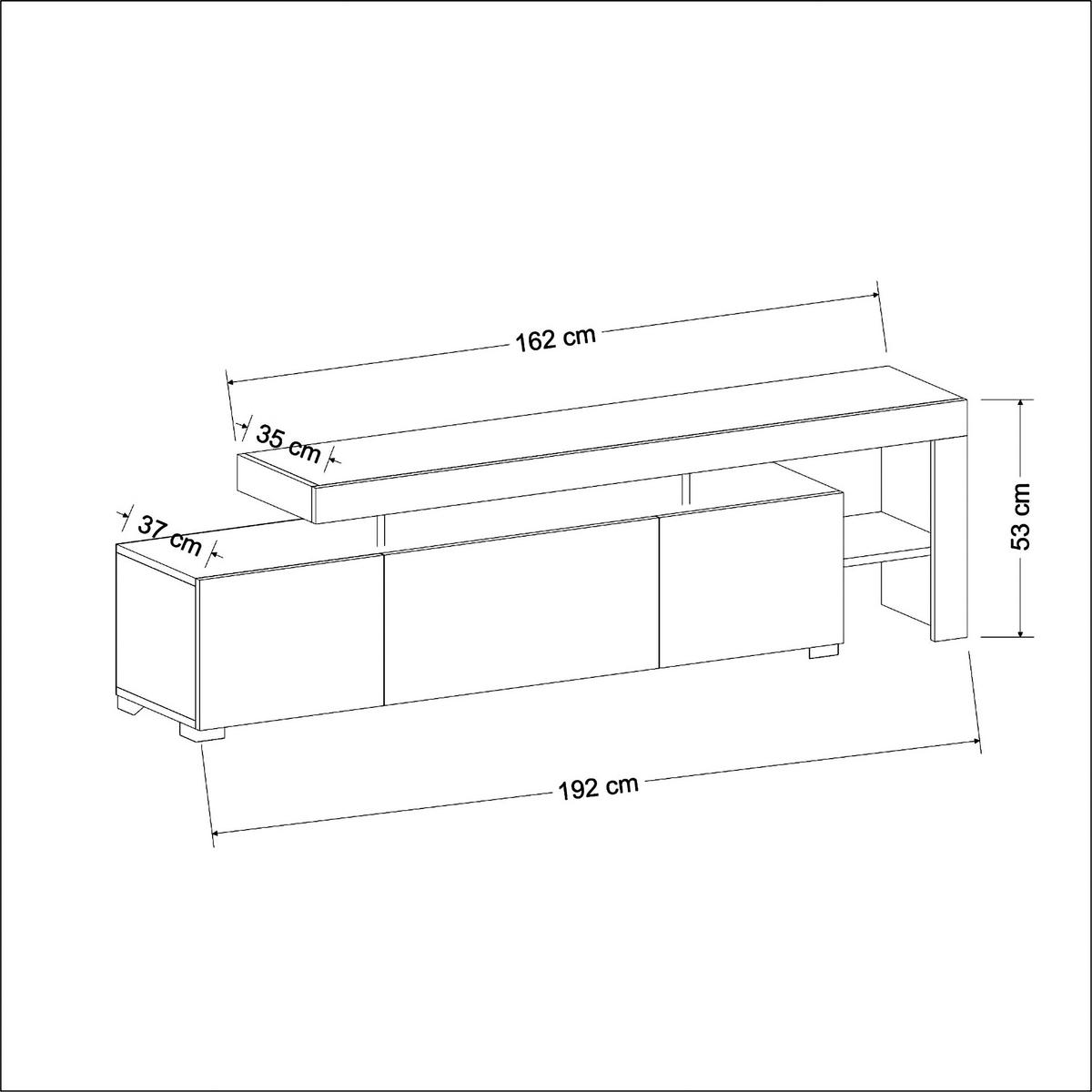 TV-ELEMENT - Schwarz, Modern, Holzwerkstoff (192/53/37cm) - MID.YOU