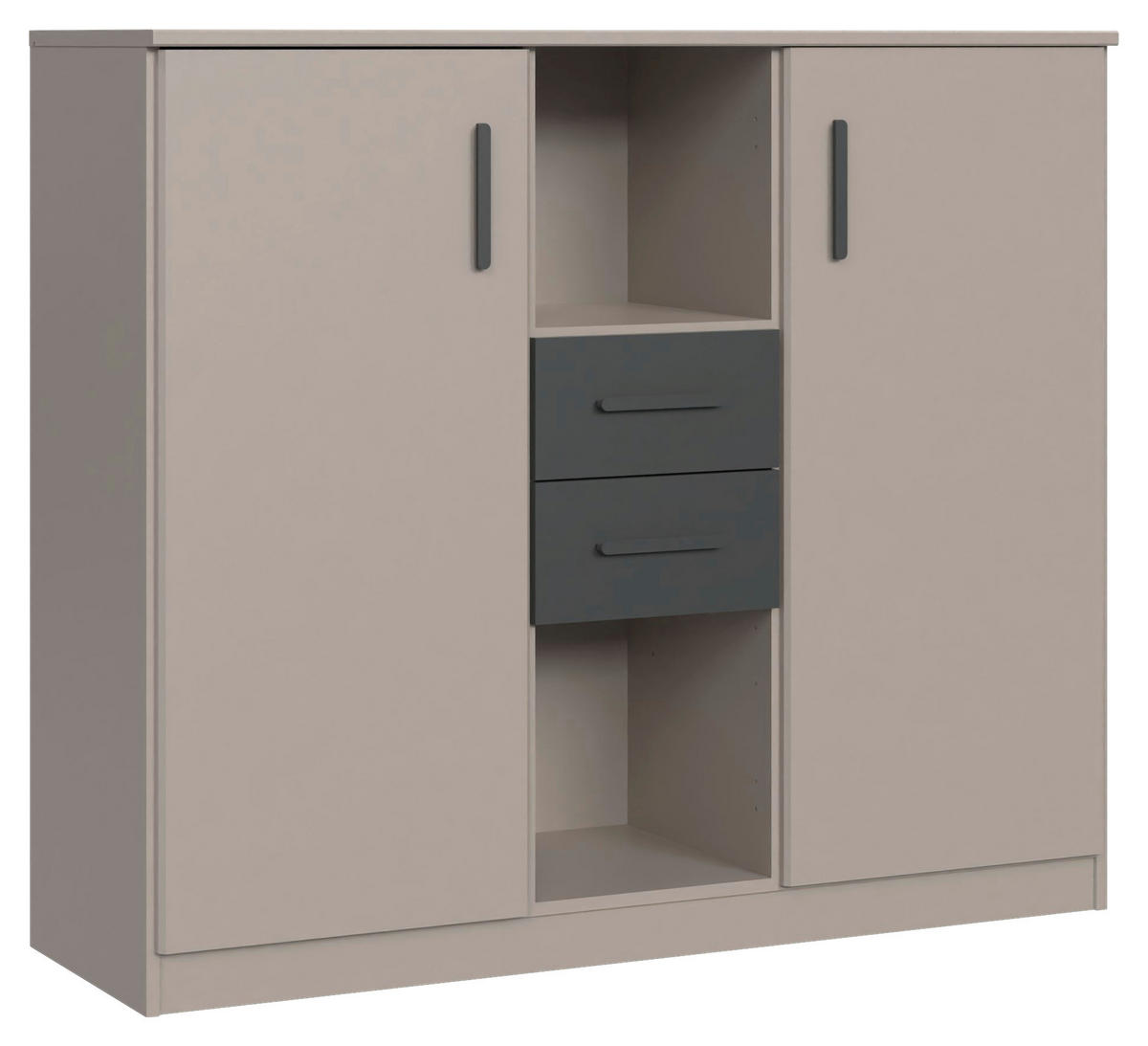 VISOKA KOMODA     grafitno siva, siva, sahara  - sahara/siva, Dizajnerski, pločasti materijal/plastika (122/105/41cm) - Carryhome