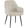 ARMLEHNSTUHL  in Eisen Webstoff  - Beige/Schwarz, KONVENTIONELL, Textil/Metall (58/88/63cm) - MID.YOU