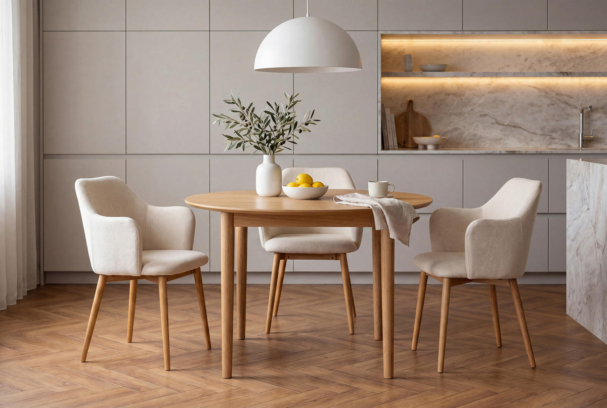 ARMLEHNSTUHL in Holz, Textil Naturfarben, Beige  - Beige/Naturfarben, MODERN, Holz/Textil (55/82/57cm) - Livetastic