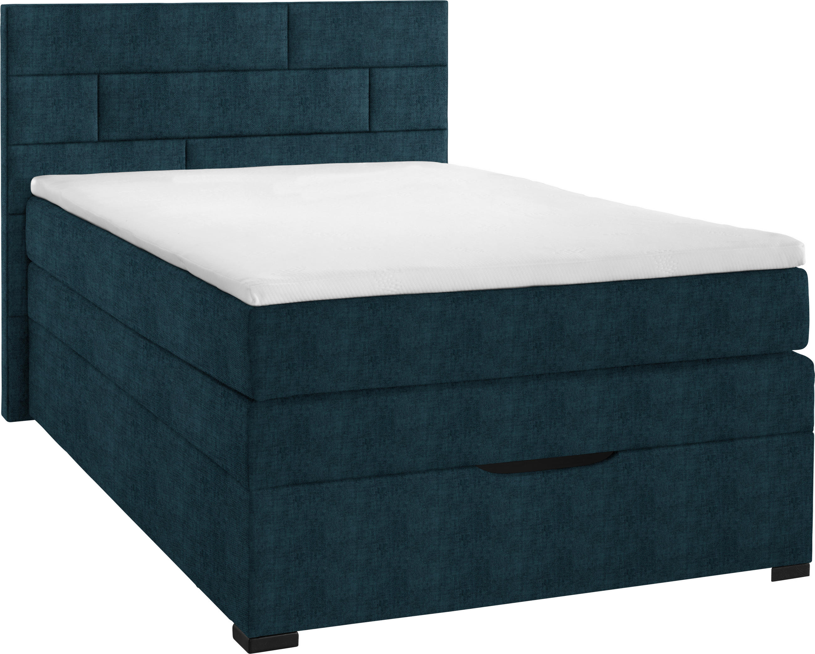 BOXSPRINGBETT 140/200 cm  in Dunkelblau  - Wengefarben/Dunkelblau, KONVENTIONELL, Textil (140/200cm) - Carryhome