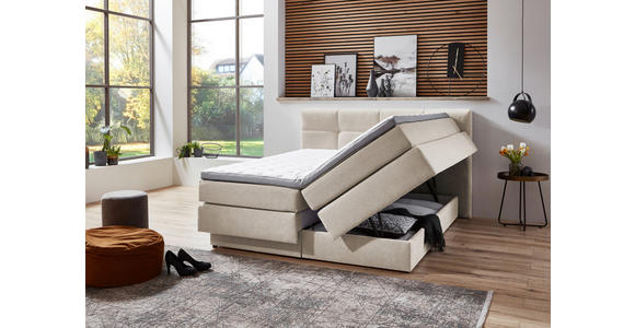 BOXSPRINGBETT 160/200 cm  in Naturfarben  - Schwarz/Naturfarben, KONVENTIONELL, Kunststoff/Textil (160/200cm) - Carryhome