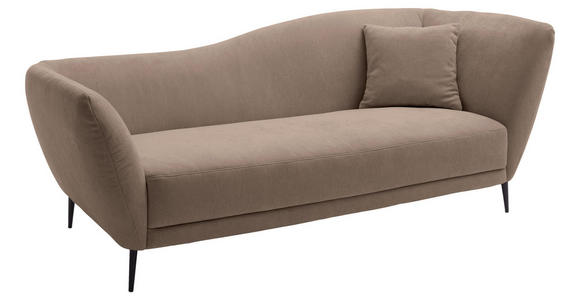 RÉCAMIERE Taupe Chenille Zierkissen, Rücken echt  - Taupe/Schwarz, KONVENTIONELL, Textil/Metall (224/70/97cm) - Hom`in